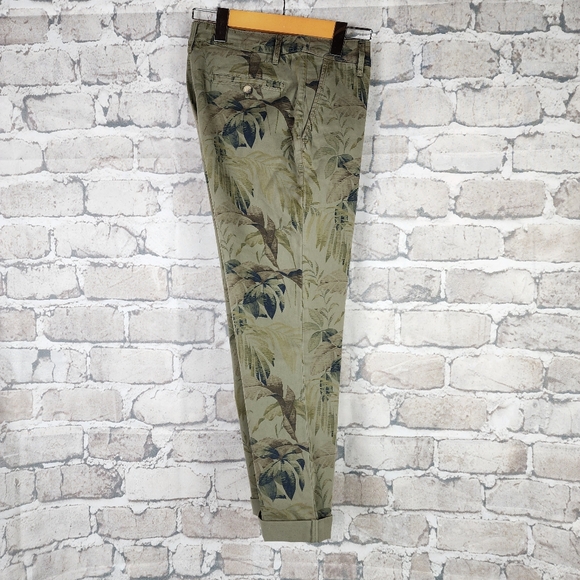 Tommy Bahama Don't Leaf Me Now Boracay Slim Boyfriend Pants Olive Size 4 - Picture 14 of 16